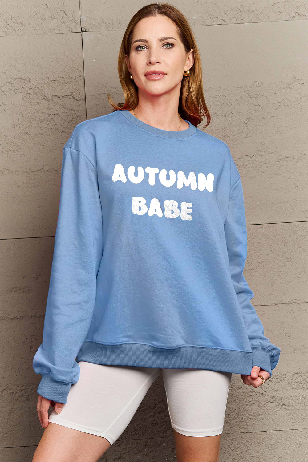 Simply Love Full Size AUTUMN BABE Graphic Sweatshirt