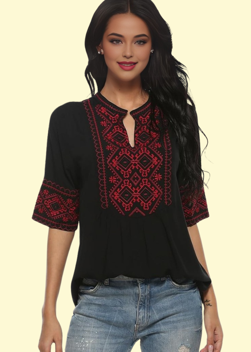 boho embroidered top by WestCloset