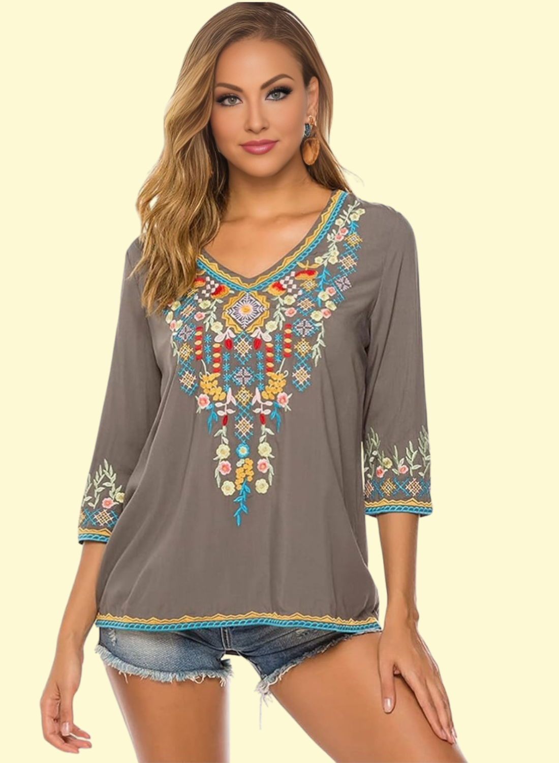 boho embroidered top by West Closet