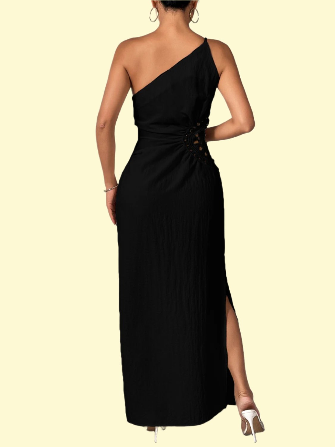 Backless one shoulder maxi dress