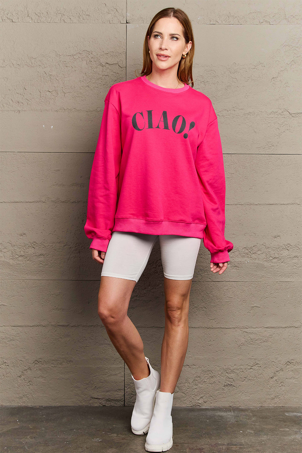 Simply Love Full Size CIAO√î¬∫√ÖRound Neck Sweatshirt