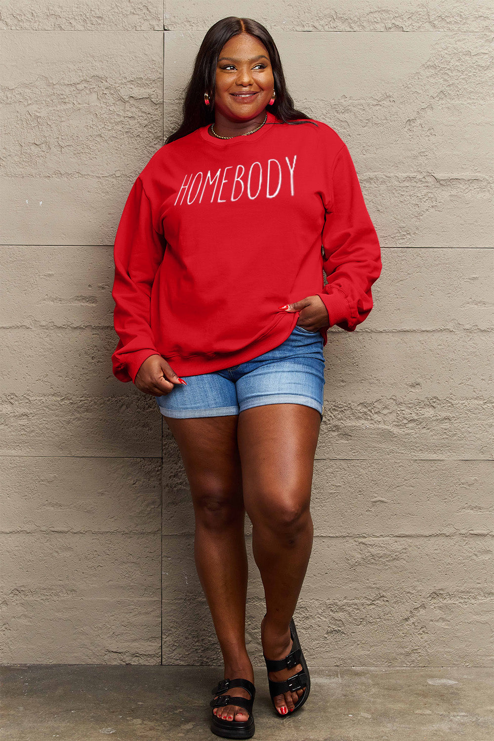 Simply Love Full Size HOMEBODY Graphic Sweatshirt