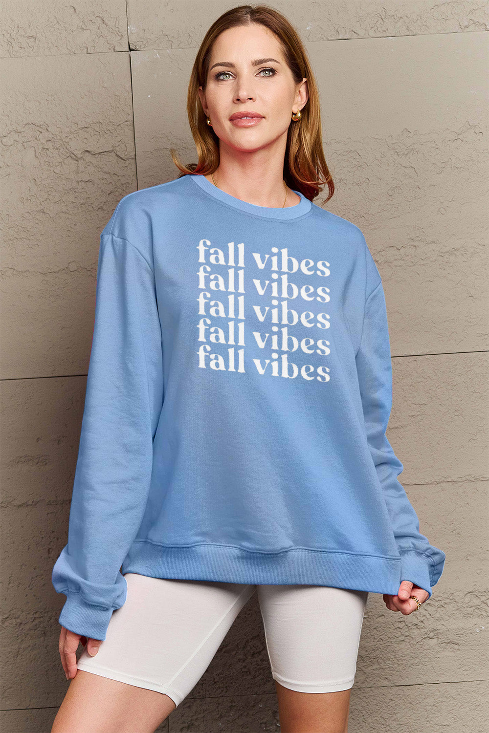 Simply Love Full Size FALL VIBES Graphic Sweatshirt