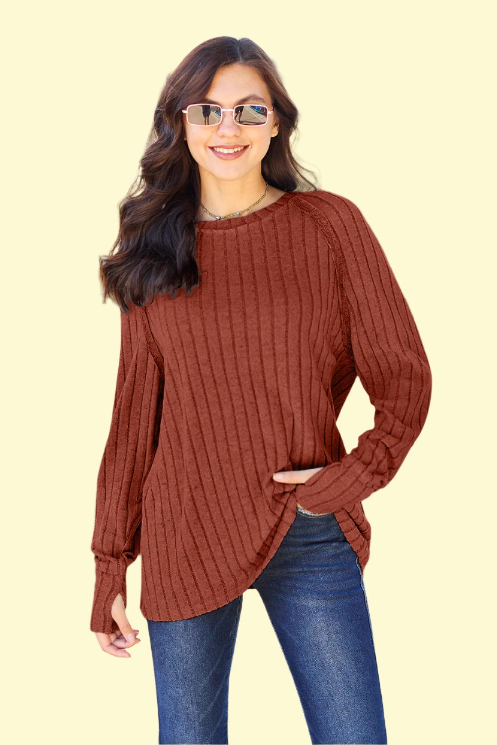 Cozy Rust Knit Top by WestCloset