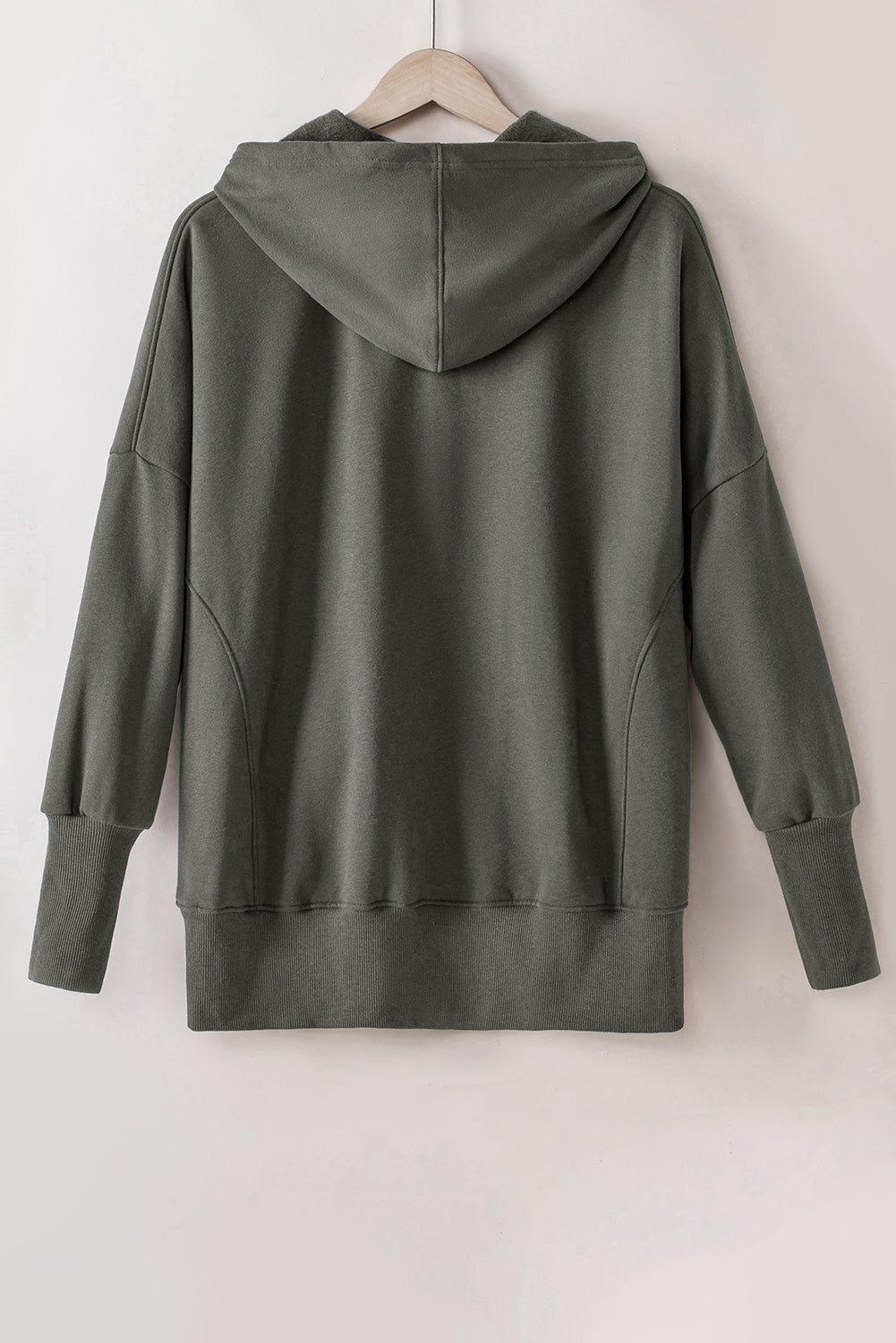 Quarter-Snap Dropped Shoulder Hoodie