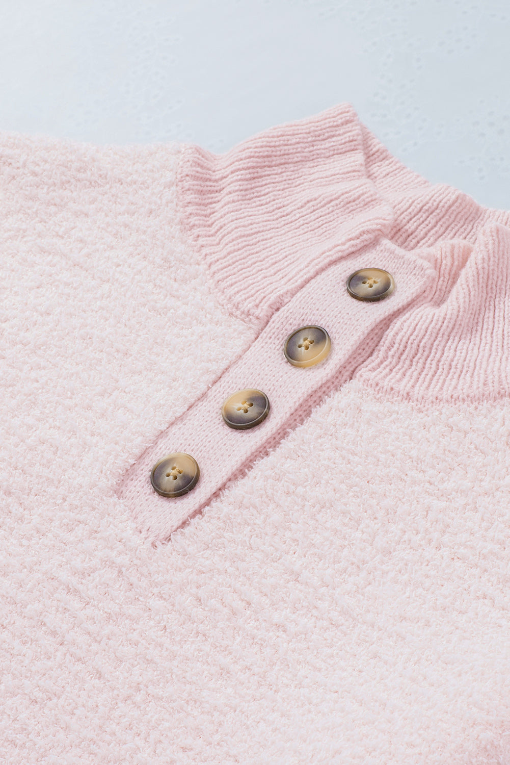 Mock Neck Quarter Button Sweater