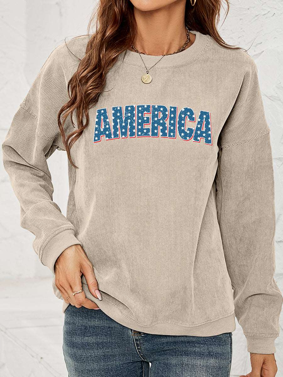 Sand Color USA graphic sweatshirt 