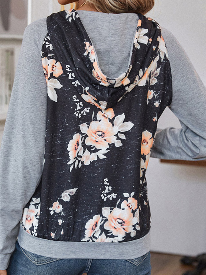 Printed Raglan Sleeve Hoodie