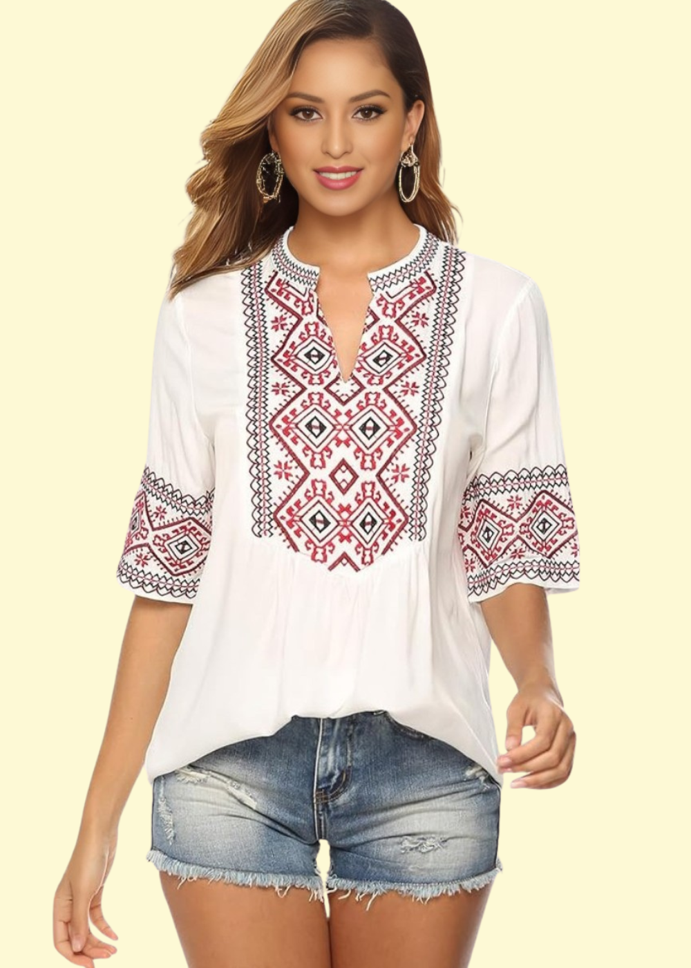 floral embroidered top by West