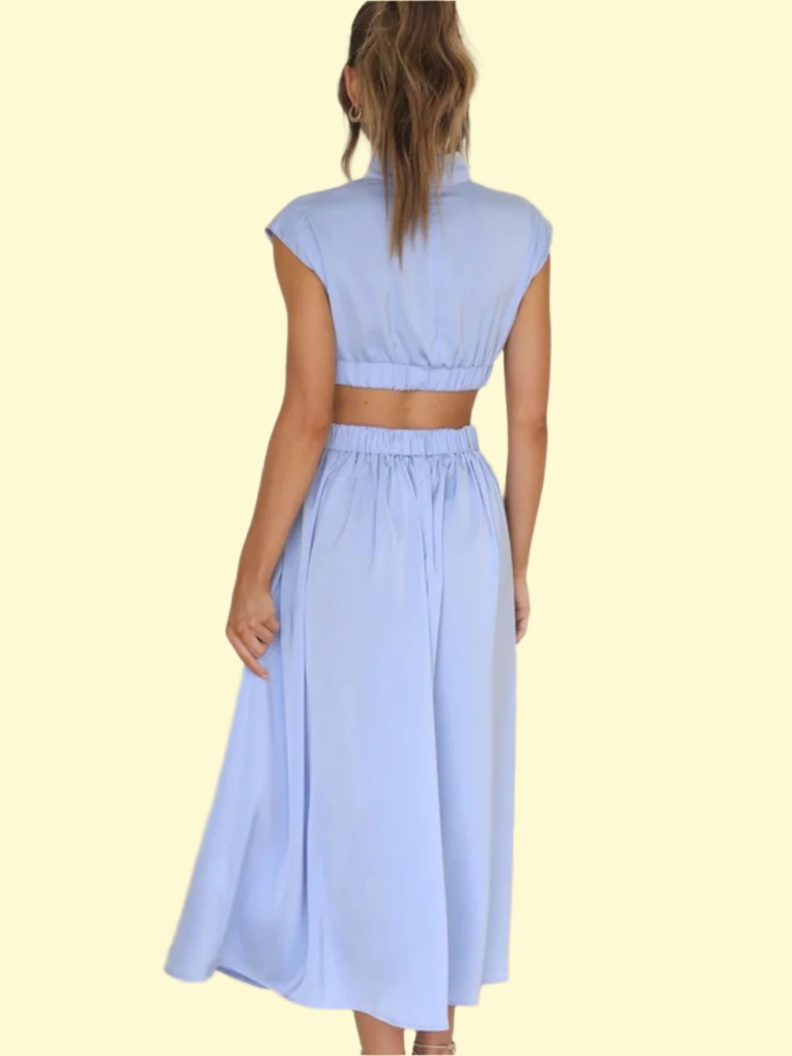 light blue cutout maxi dress