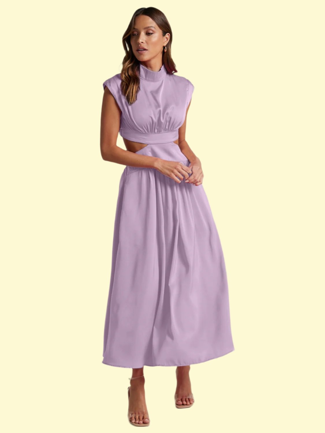 lavender cutout maxi dress