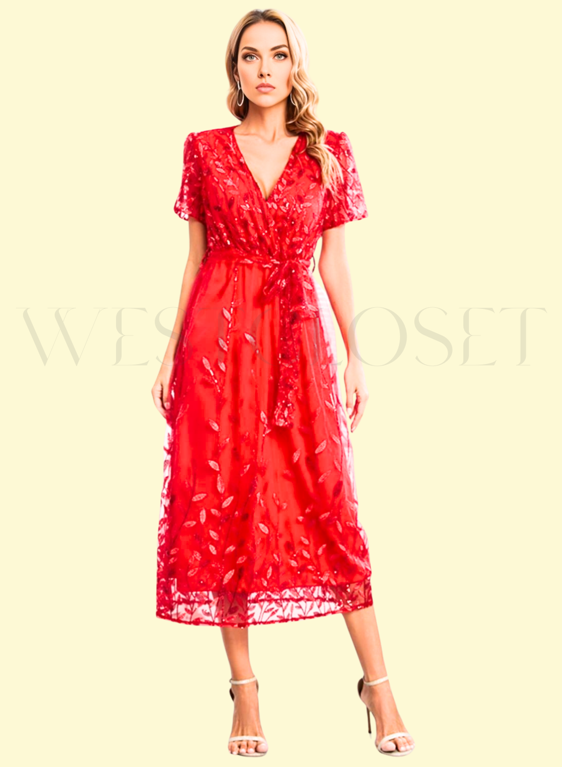 red tie-front dress by West