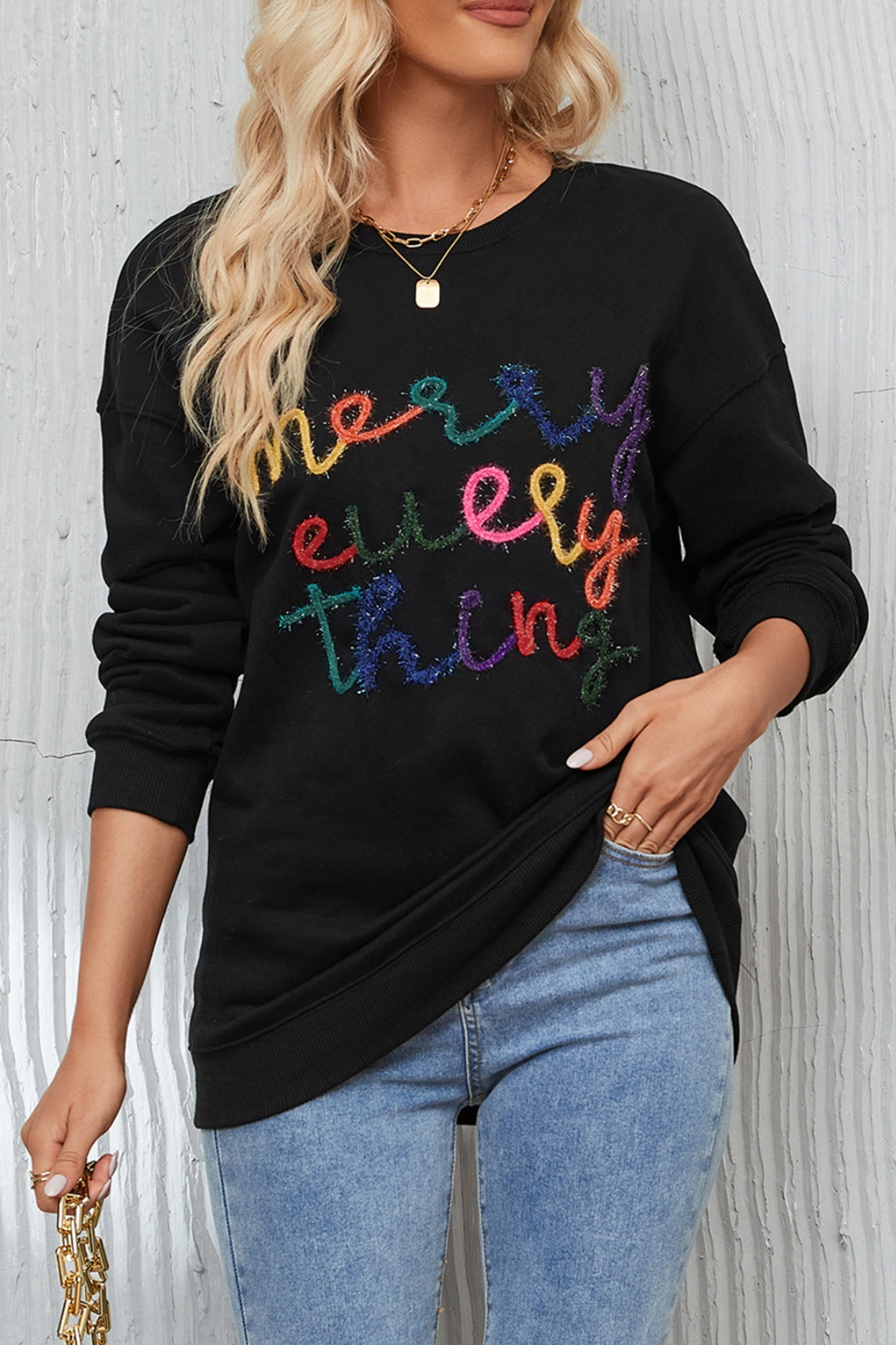 Letter Graphic Dropped Shoulder Sweatshirt