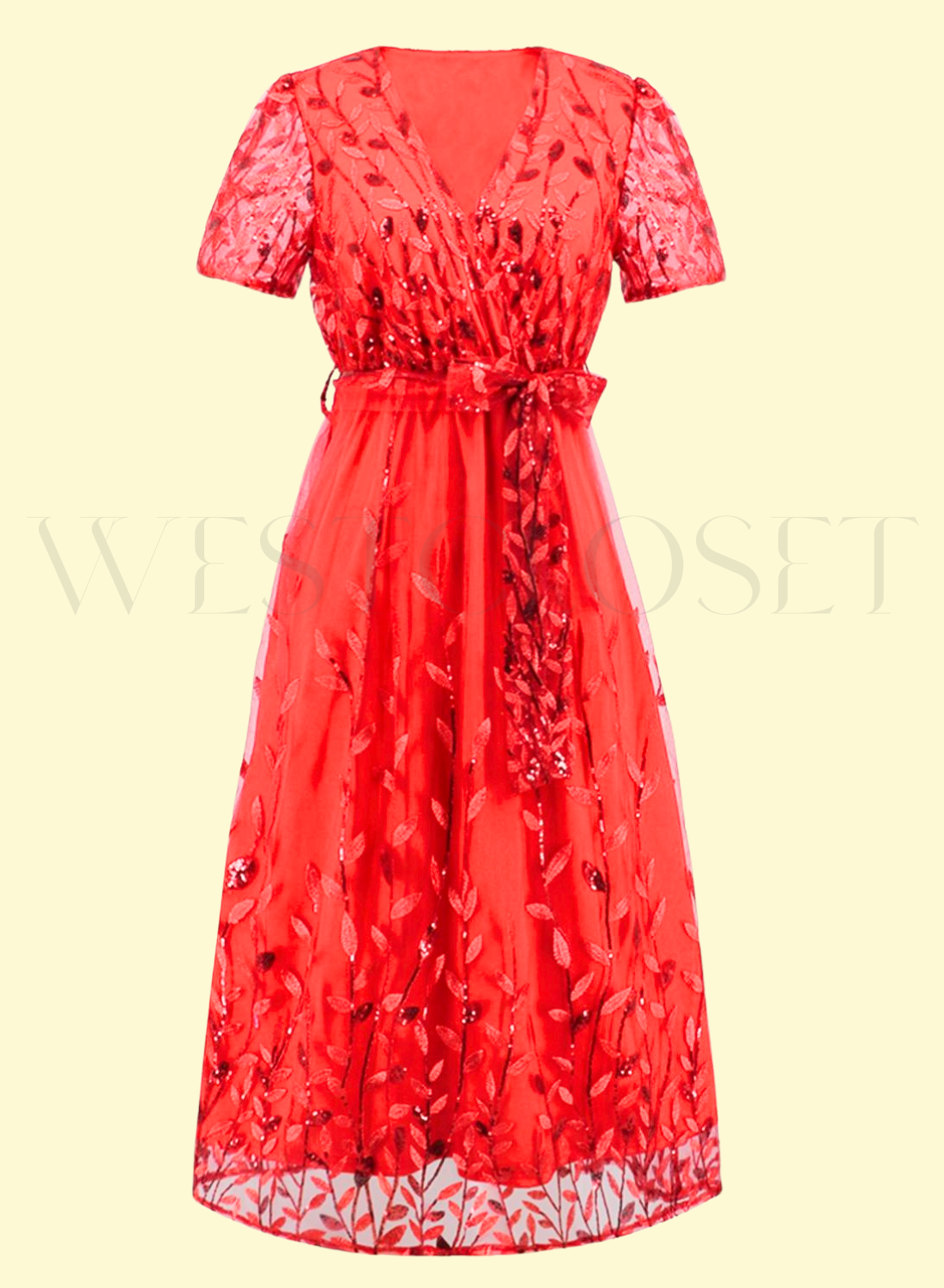 deep red party dress for women by West