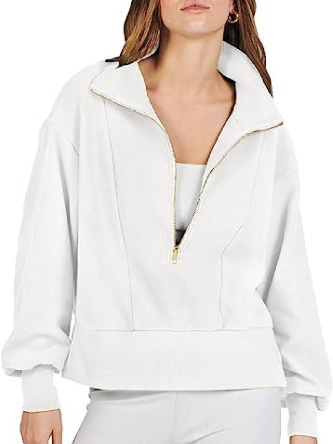 Half Zip Up Collared Sweatshirts