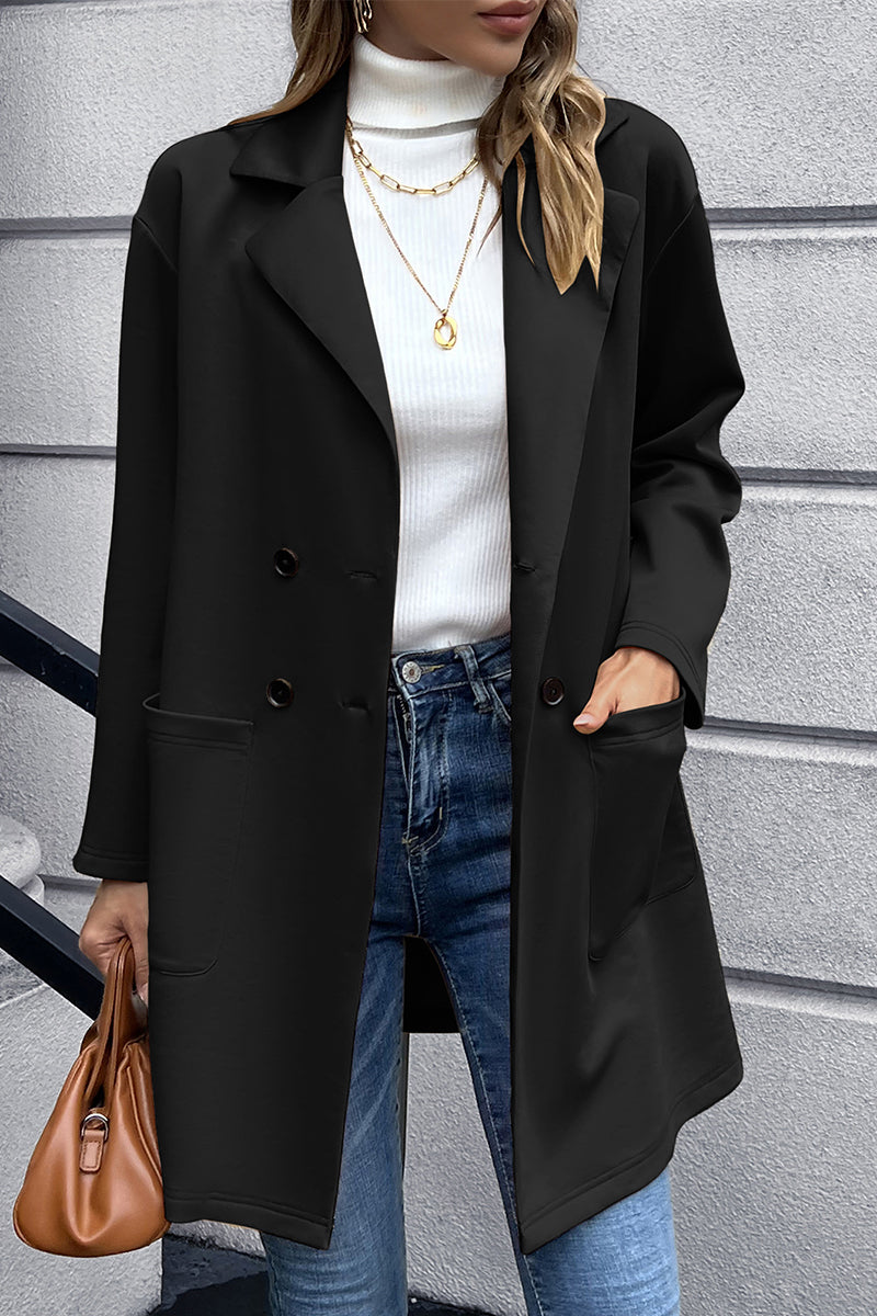 Lapel Collar Long Sleeve Blazer