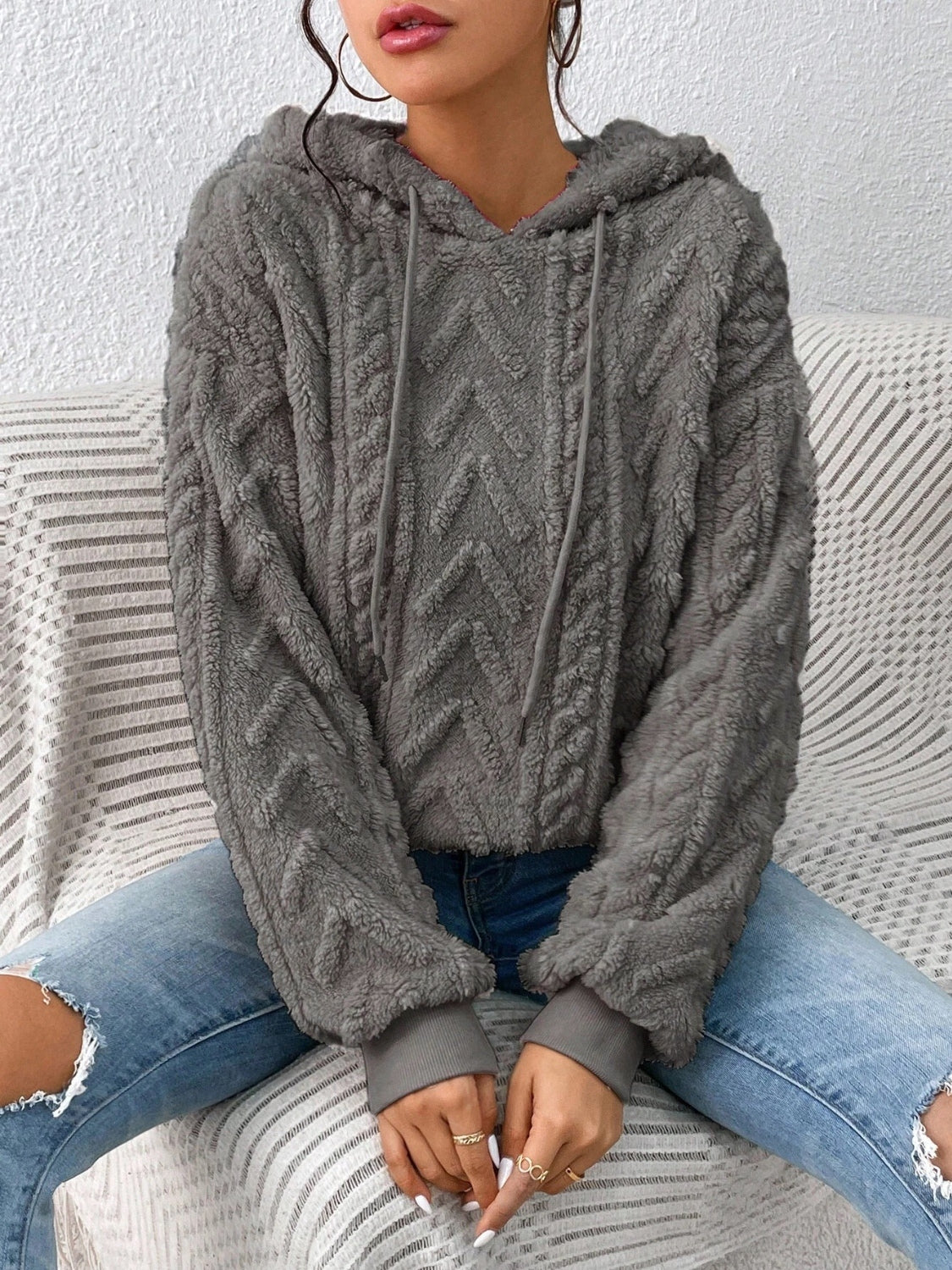 Drawstring Long Sleeve Hoodie