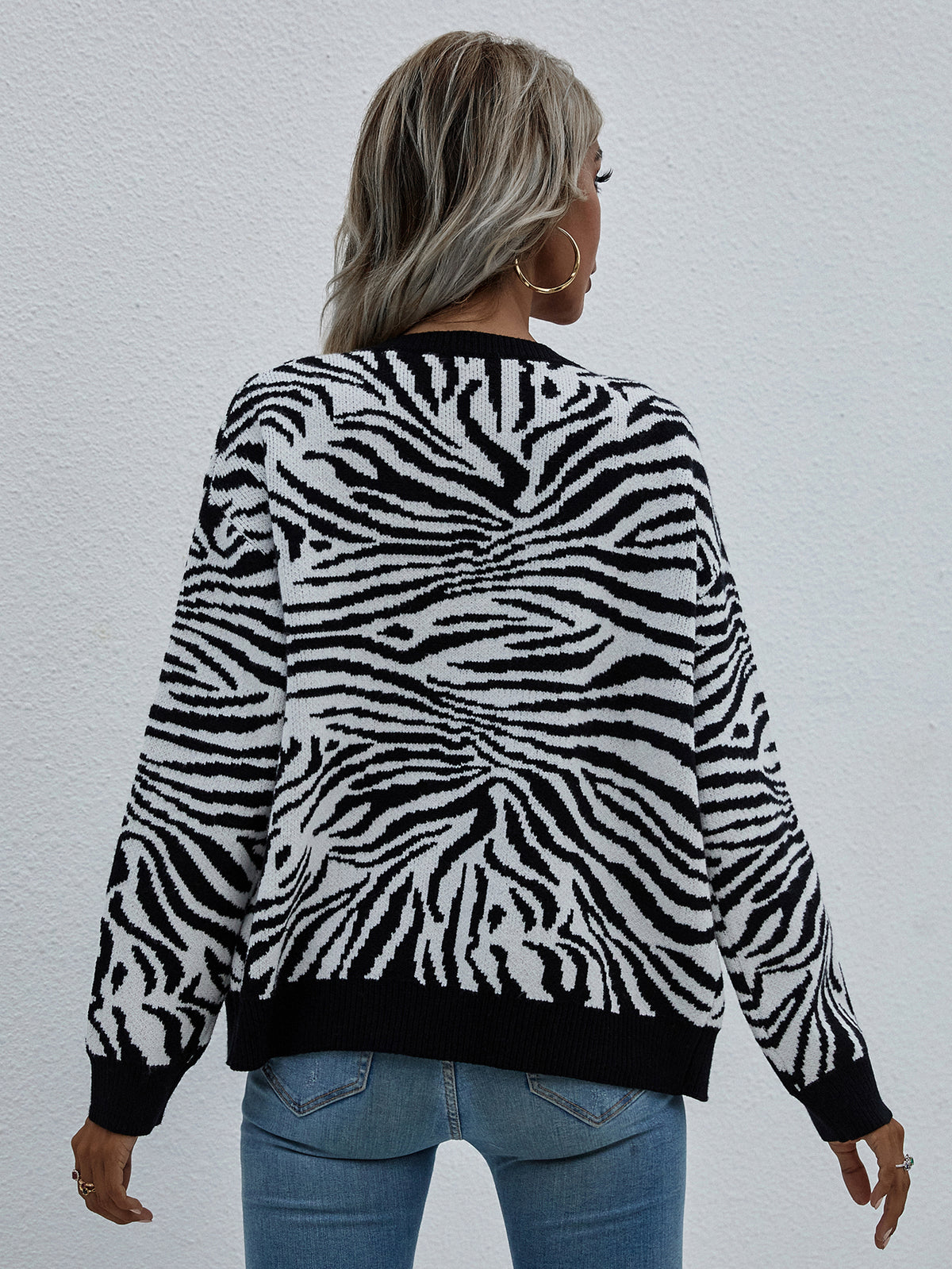 Woven Right Zebra Print Button Down Cardigan