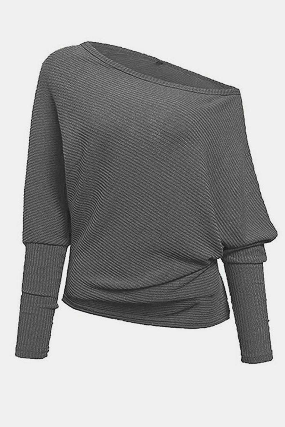 Boat Neck Long Sleeve Sweatshirt