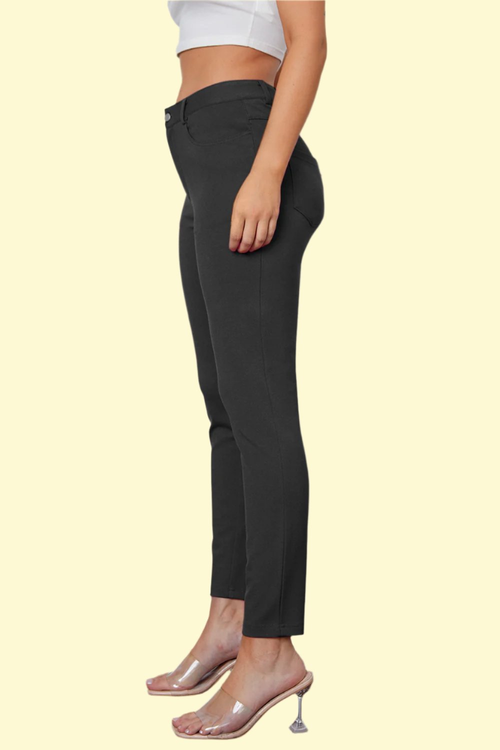 gray stretchy yoga pants for women