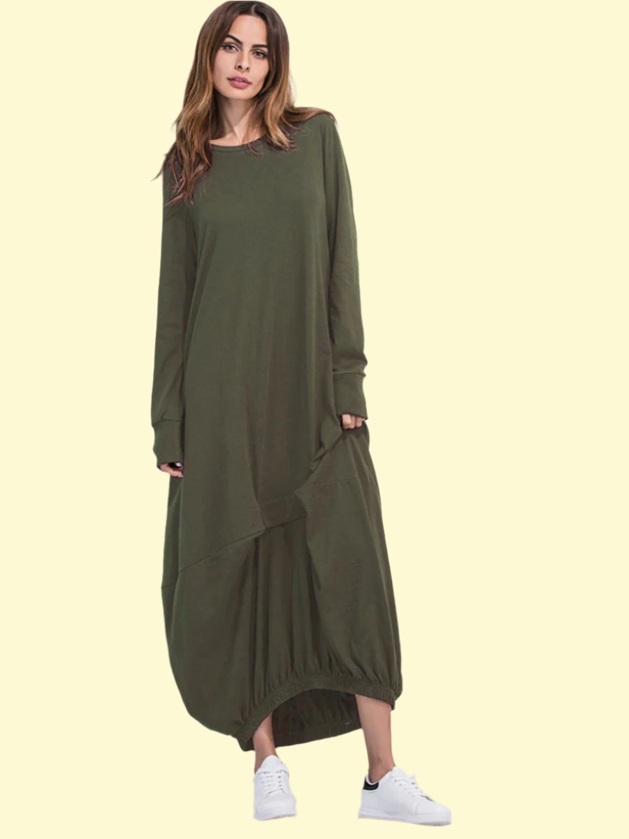 Green sweatshirt dress