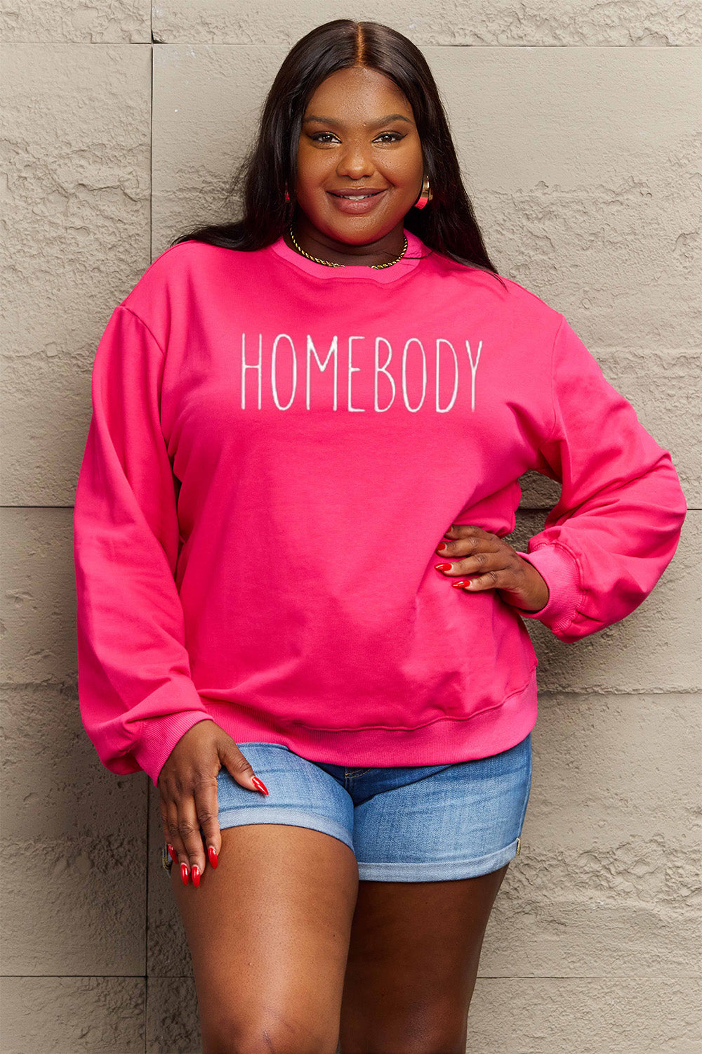 Simply Love Full Size HOMEBODY Graphic Sweatshirt