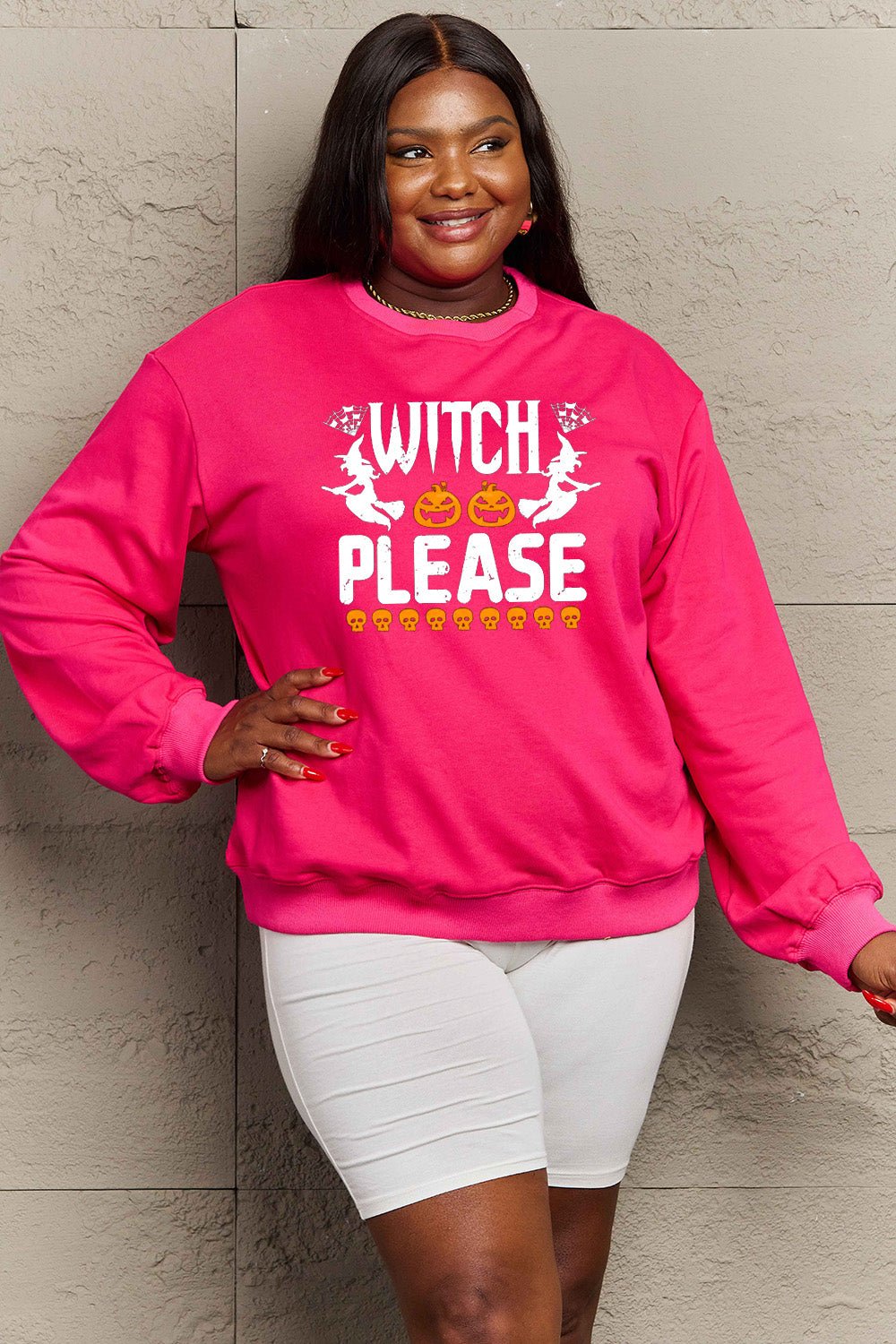 Simply Love Full Size WITCH PLEASE Graphic Sweatshirt