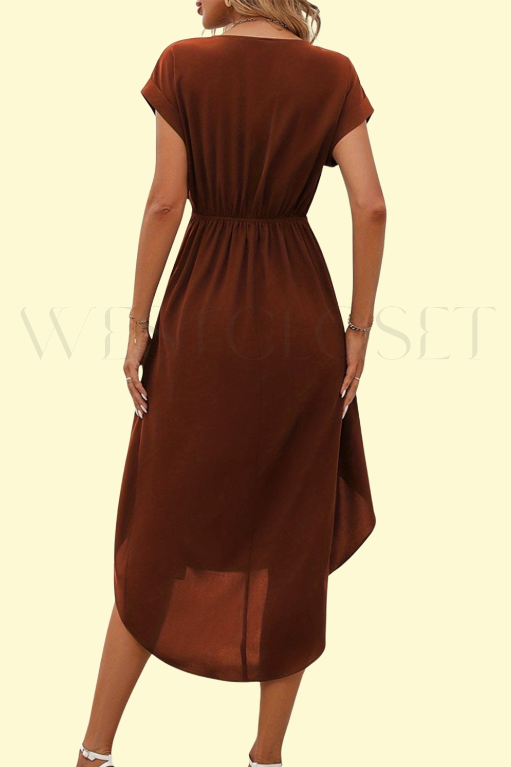 chocolate short sleeve dress WestCloset