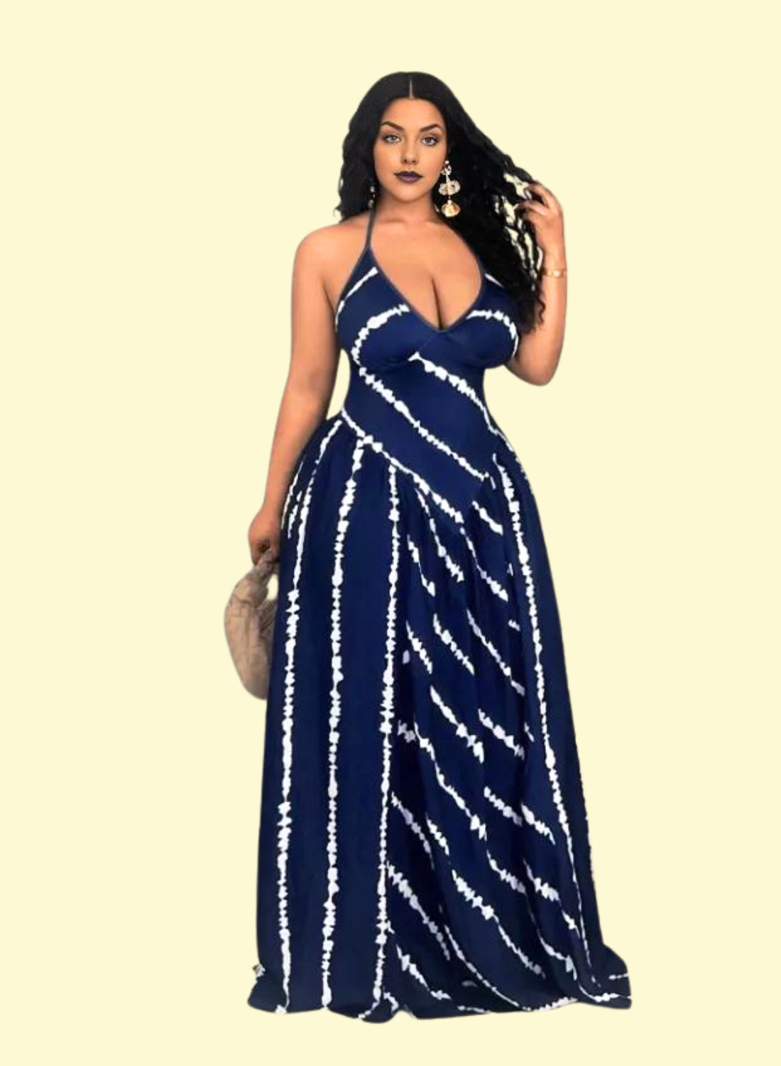 Bold Blue Tie-Dye Dress for Women