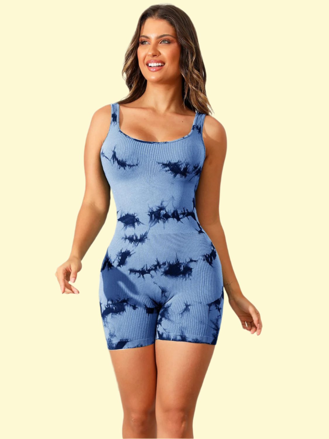 Bold and daring Light Blue tie-dye romper