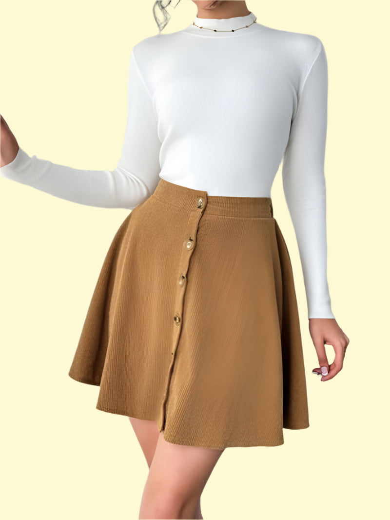 Buttoned Mini Skirt Women