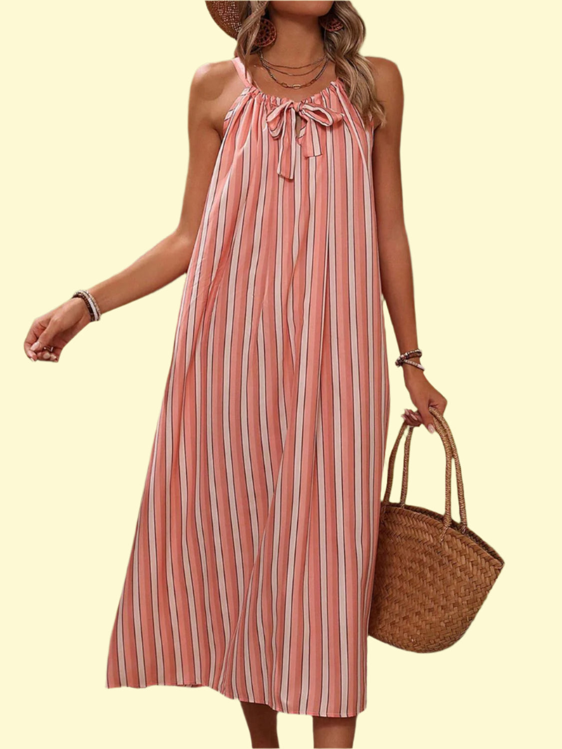 Chic & Playful Tie-Neck Dress