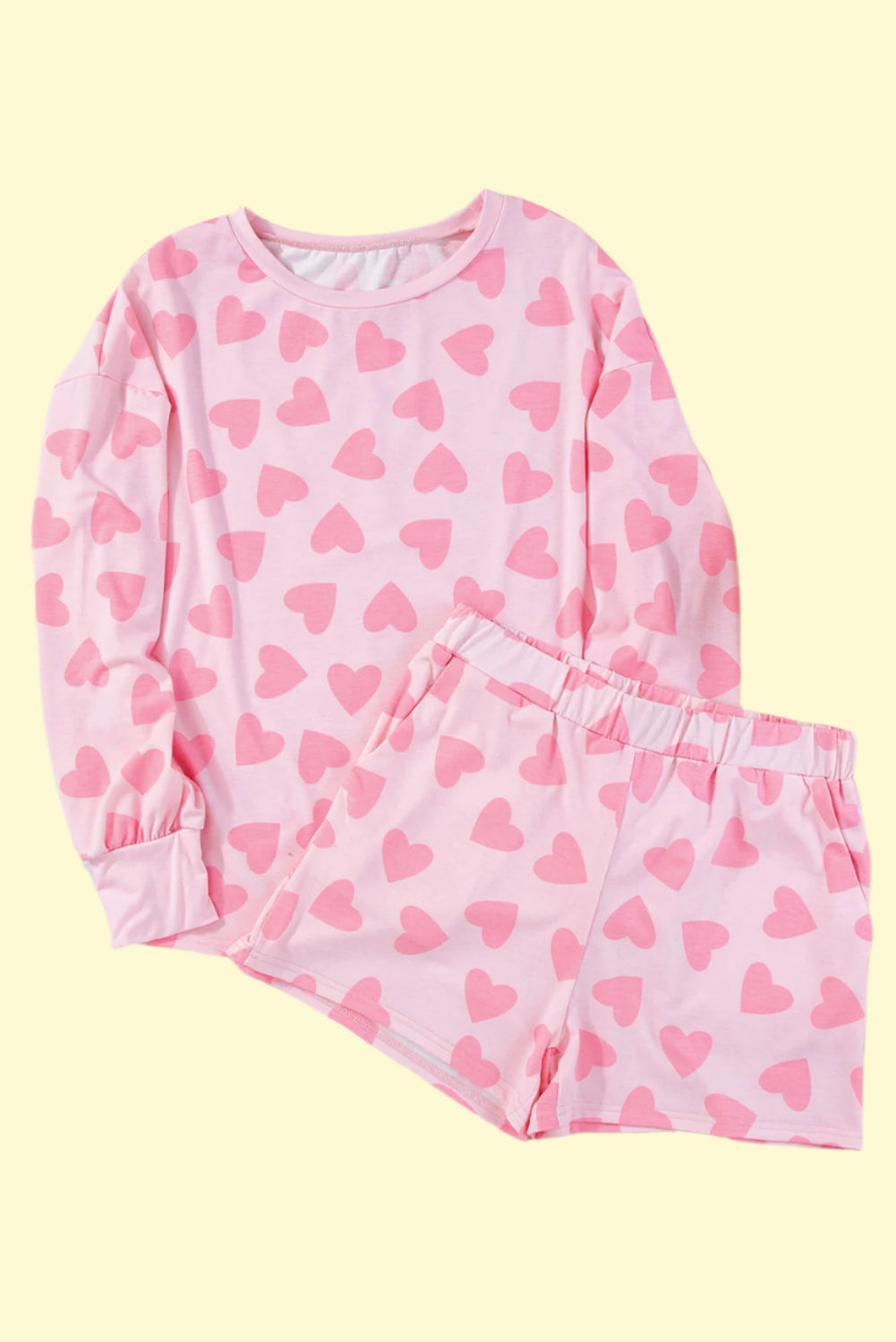 Cozy heart print loungewear for women