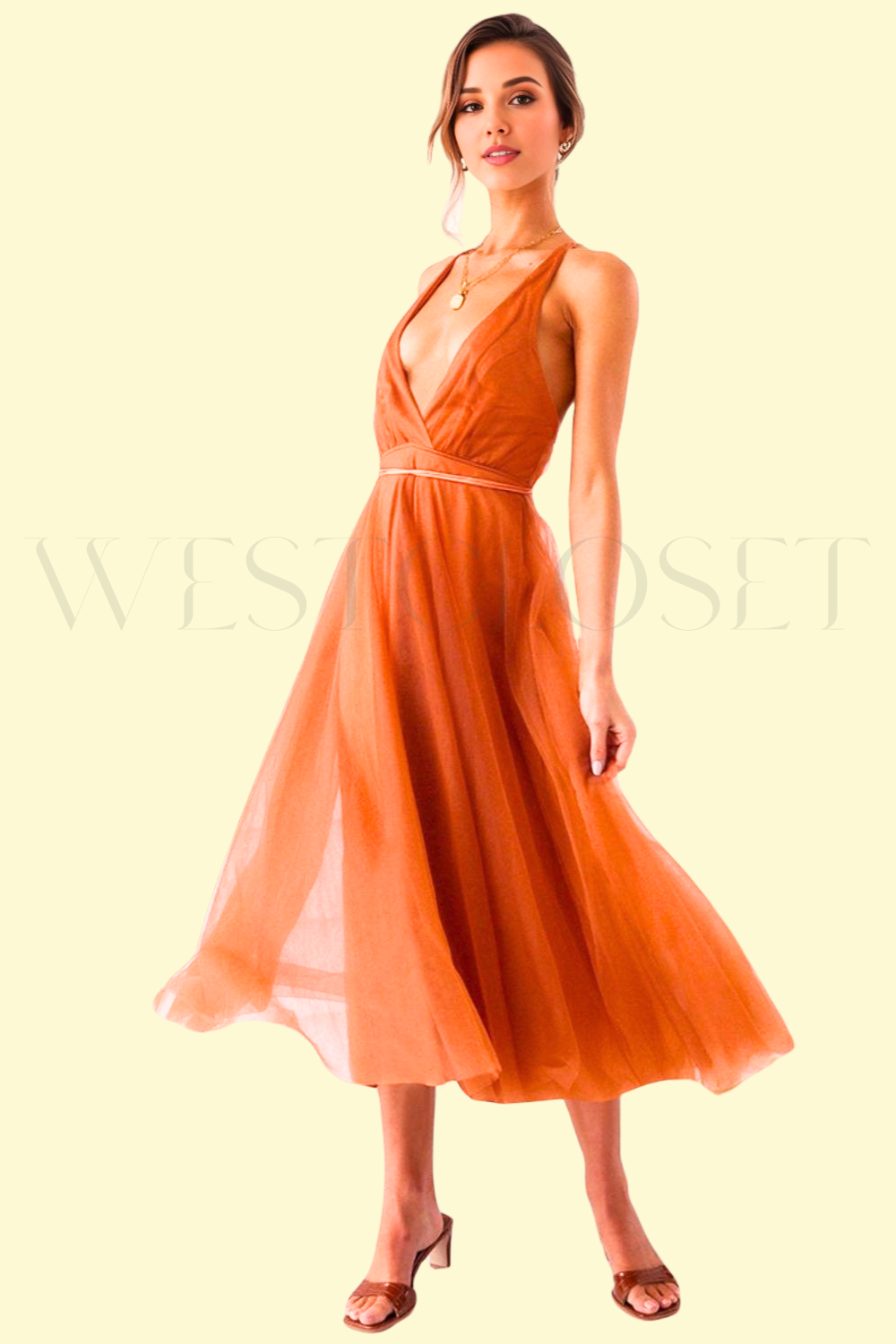 Date Night Terracotta Dress by WestCloset