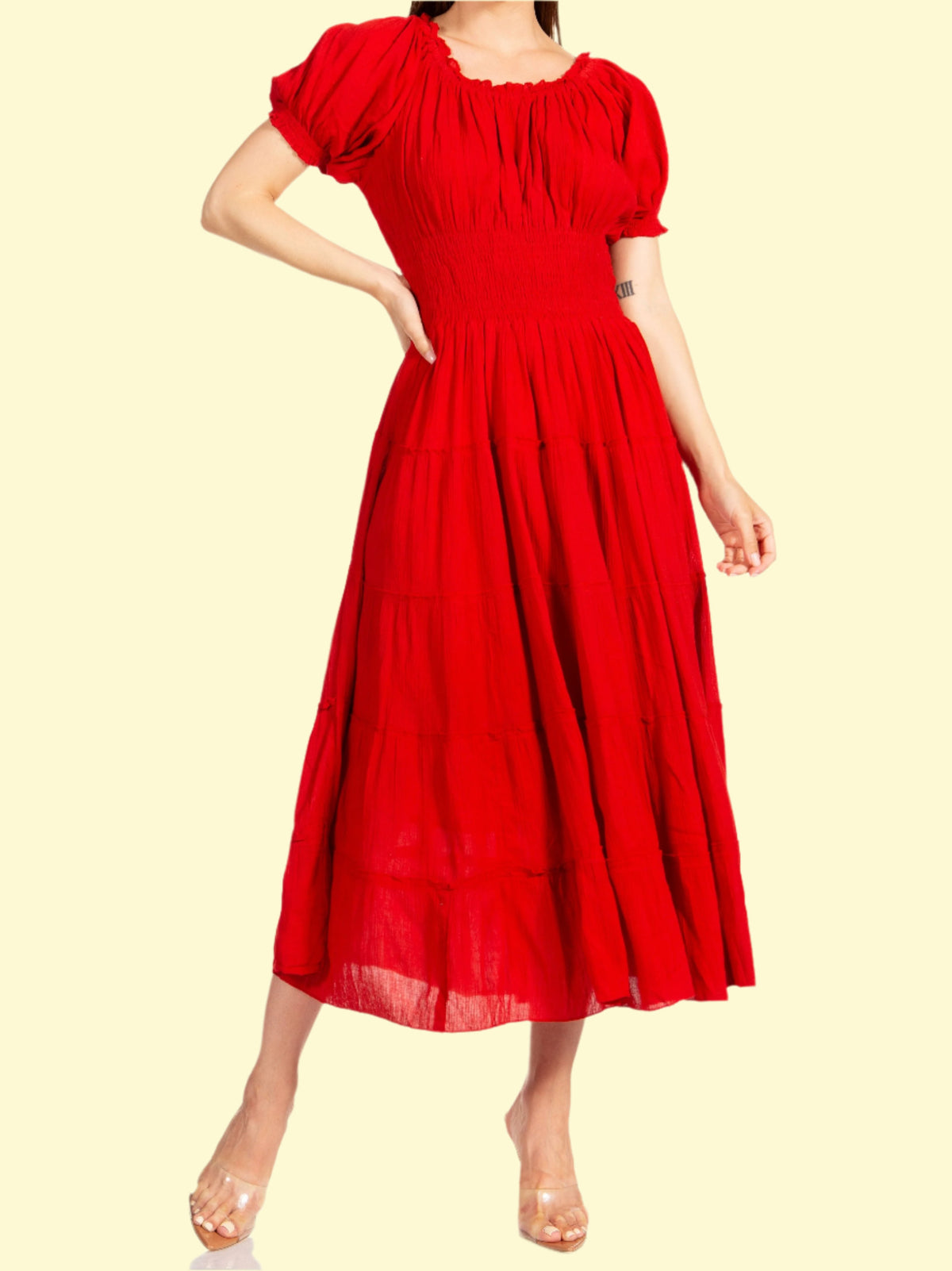 WestCloset Red Dress with flowy design