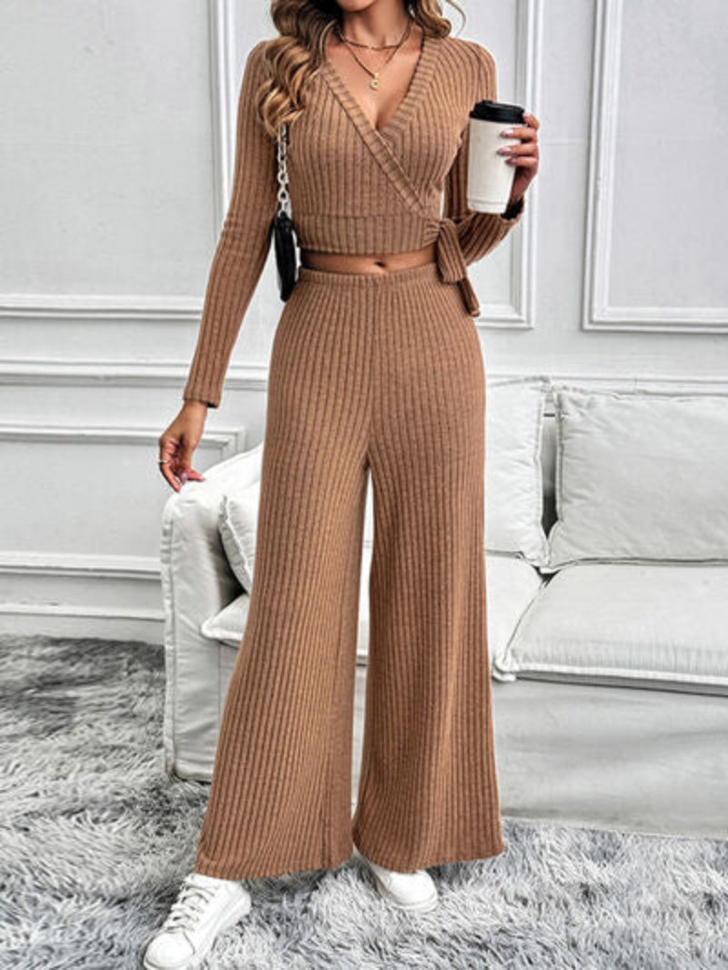 Elegant Surplice Two-Piece Set