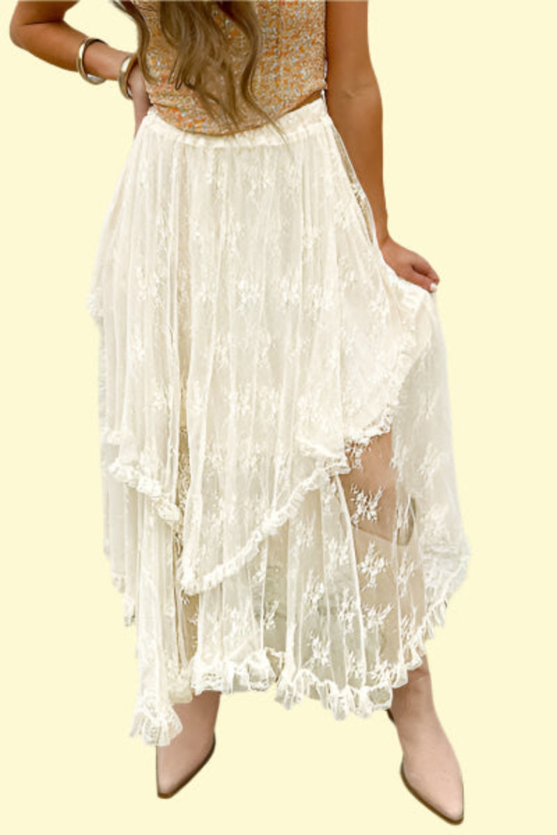 Elegant Tiered Lace Skirt