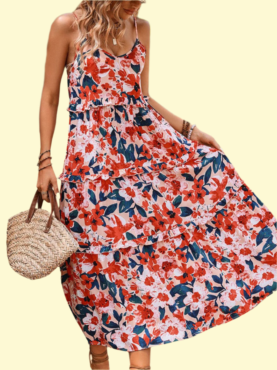 Eye-Catching Printed Backless Dress