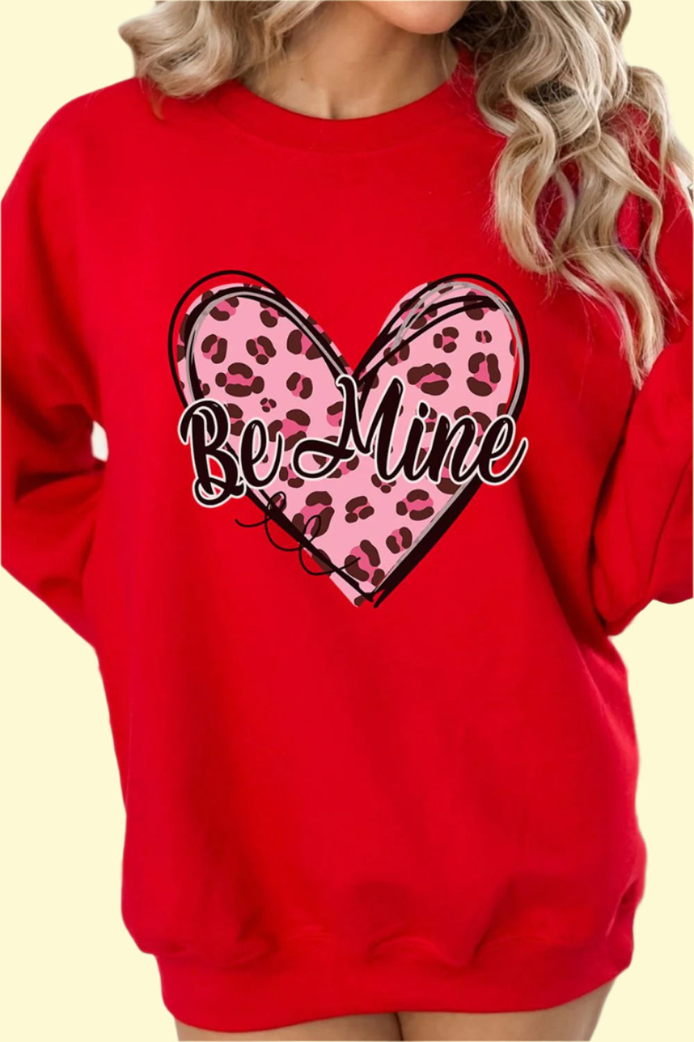 Flirty heart design sweatshirt in scarlet