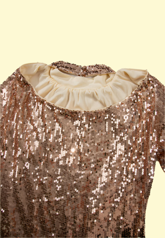 Glittering sequin mini dress with long sleeves