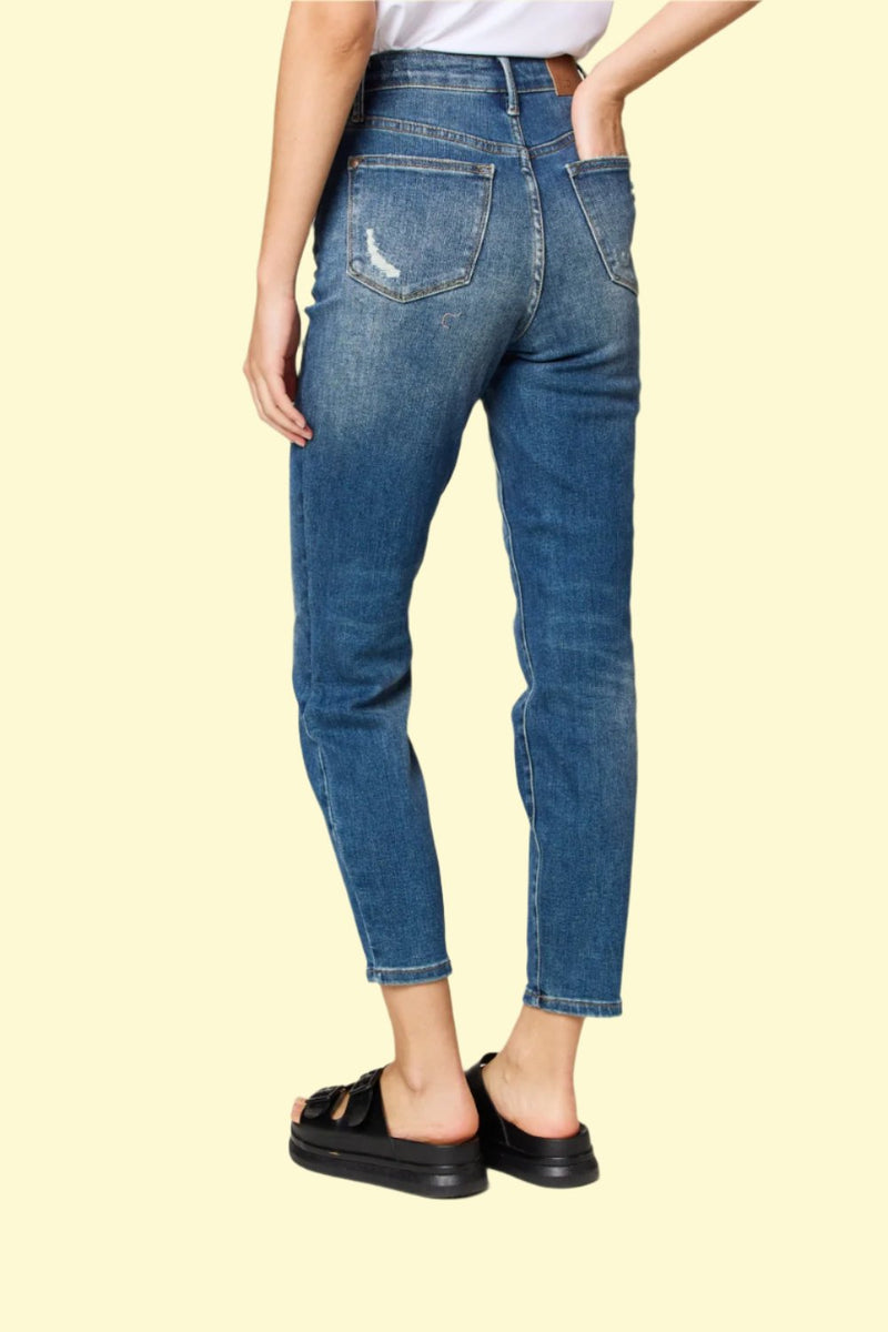 High-waisted tummy control jeans