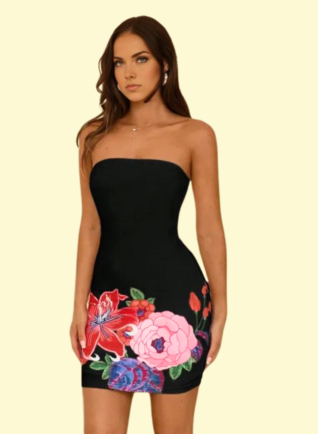 High Stretch Floral Bodycon Dress