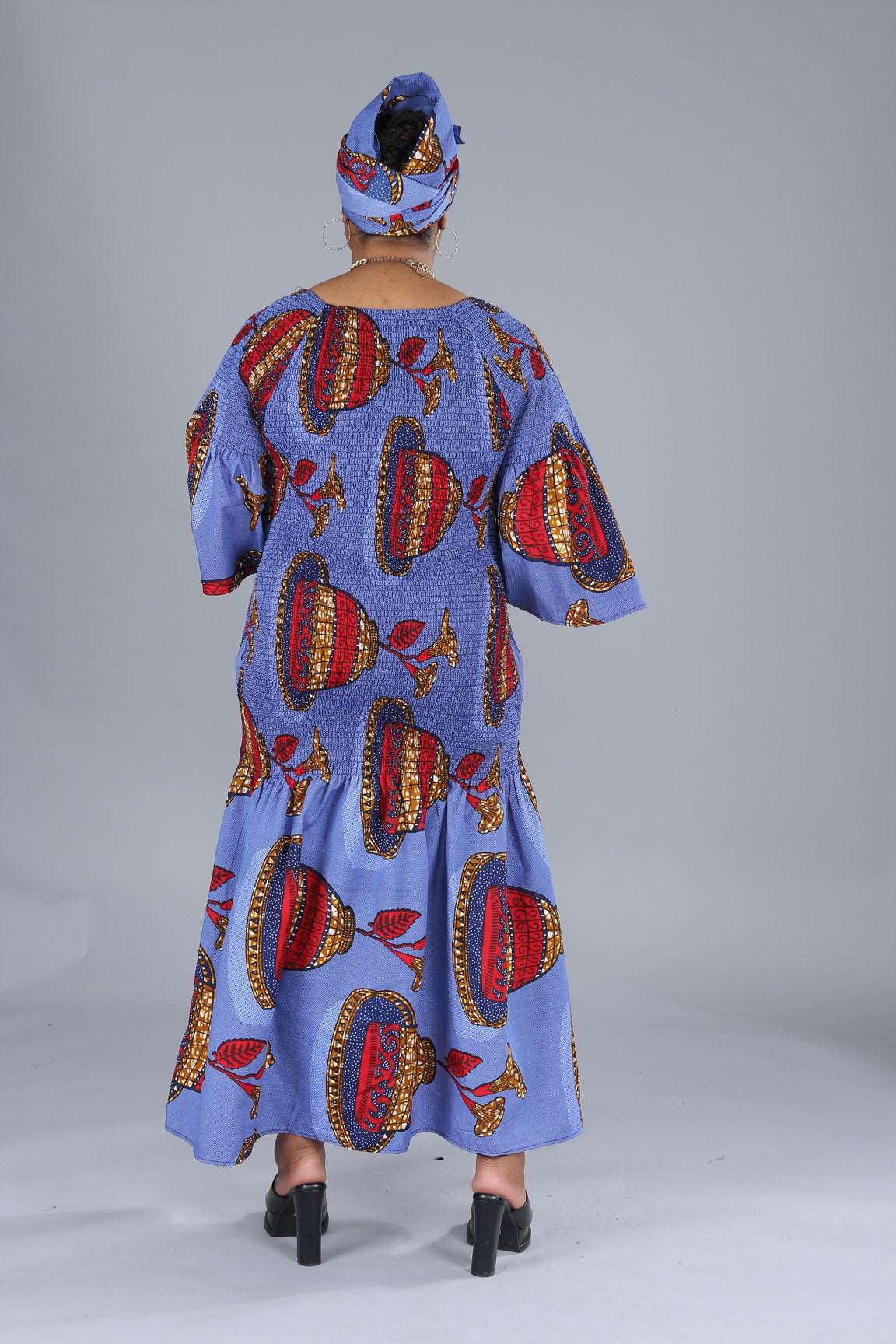 BELL SLEEVES MERMAID ANKARA DRESS