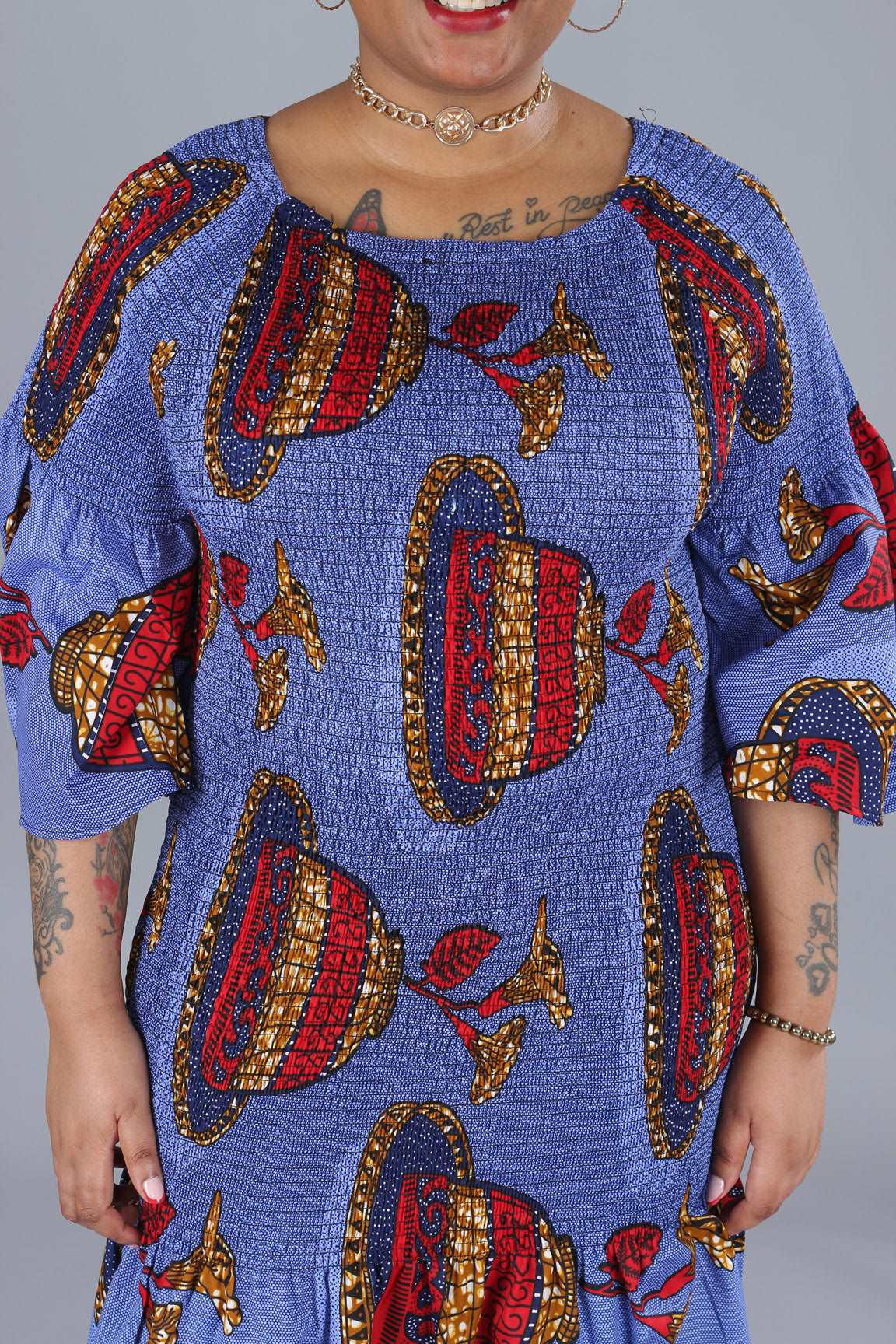 BELL SLEEVES MERMAID ANKARA DRESS