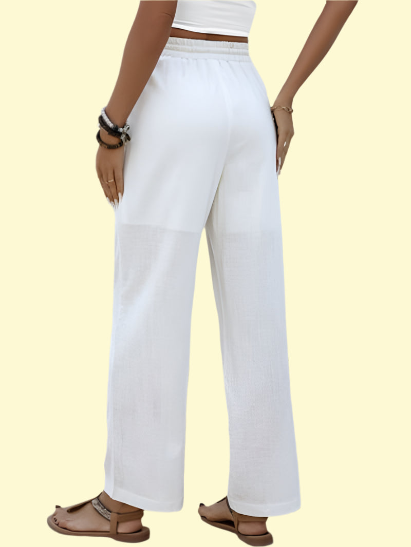 Lightweight Cotton Wide-Leg Pants