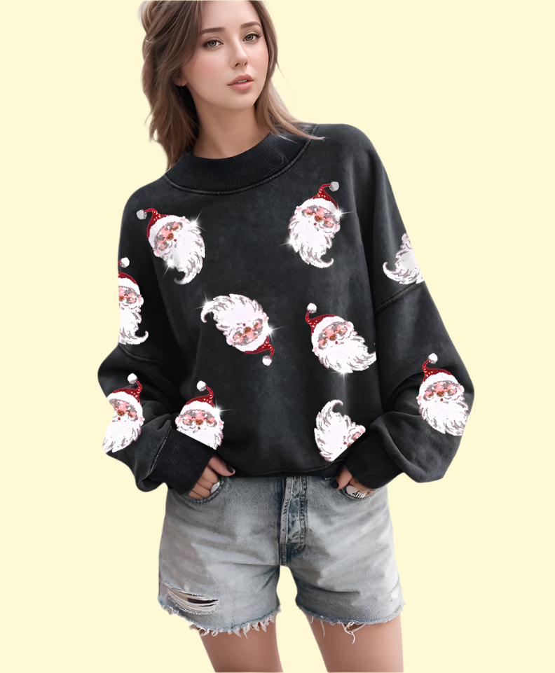 sequin santa sweatshirt drop shoulder by WestCloset