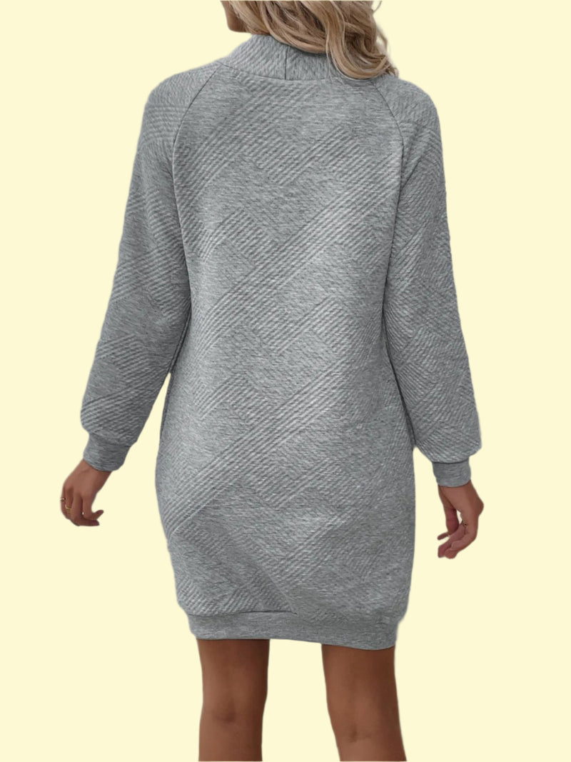 Sexy long sleeve gray mini dress