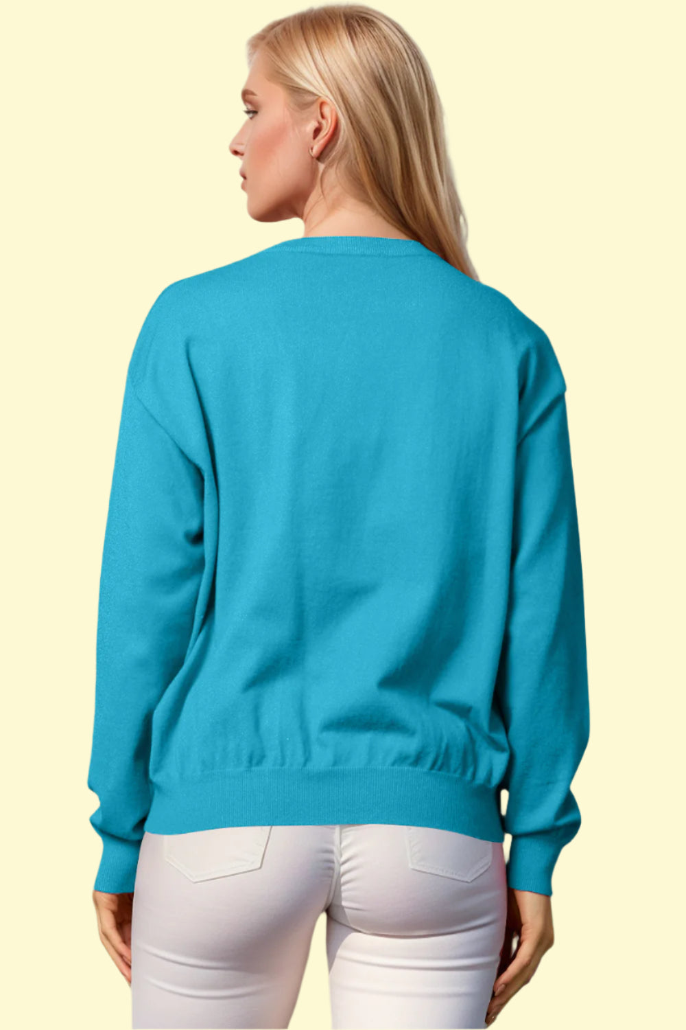 Shiny party-ready long sleeve sweater