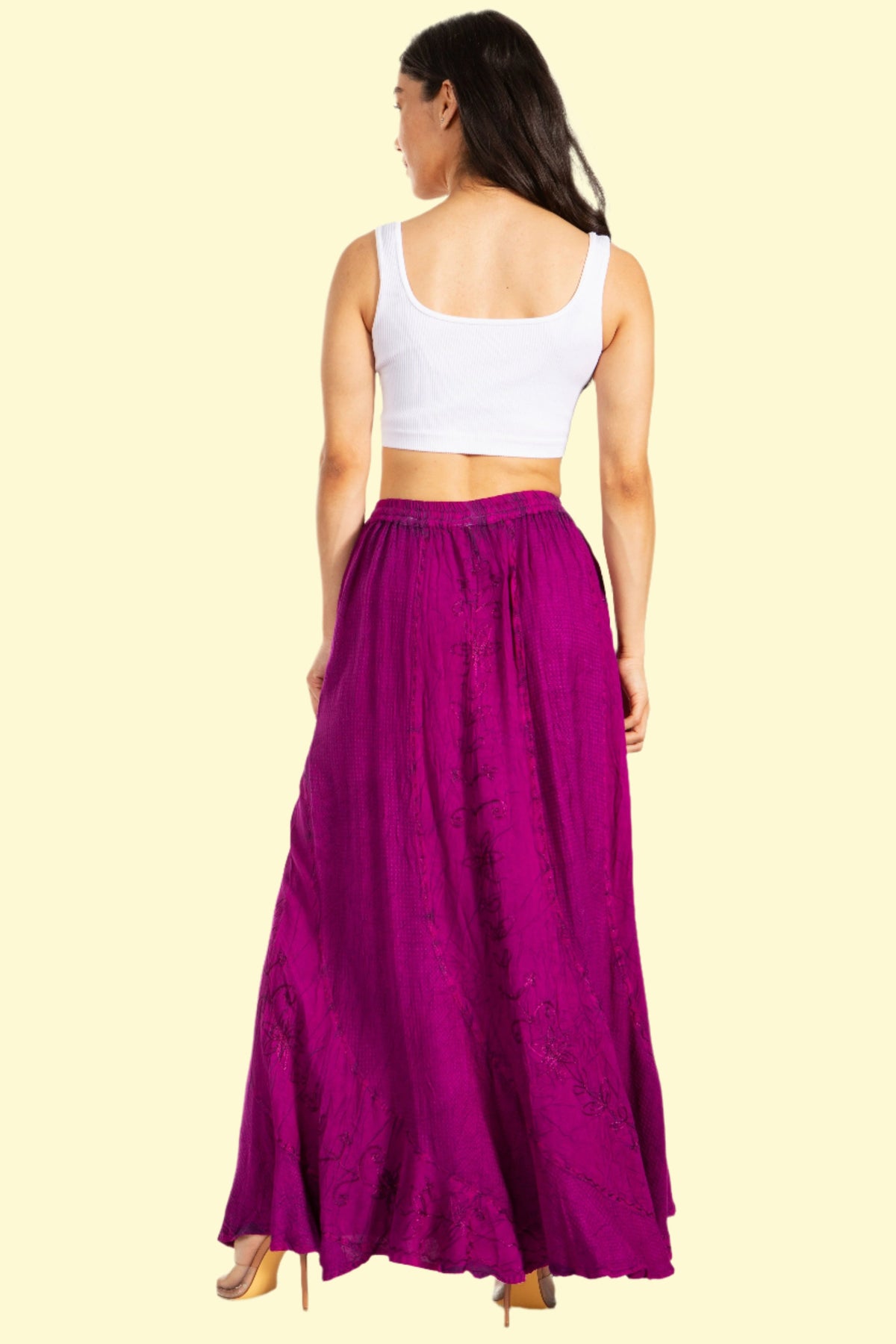 Purple Flowy Boho Skirt