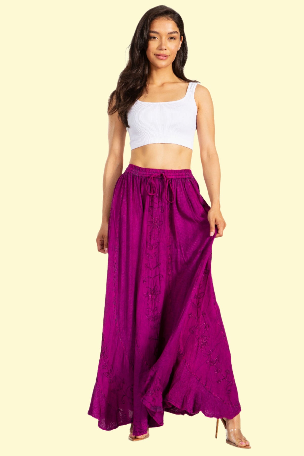 Purple Skirt with drawstring